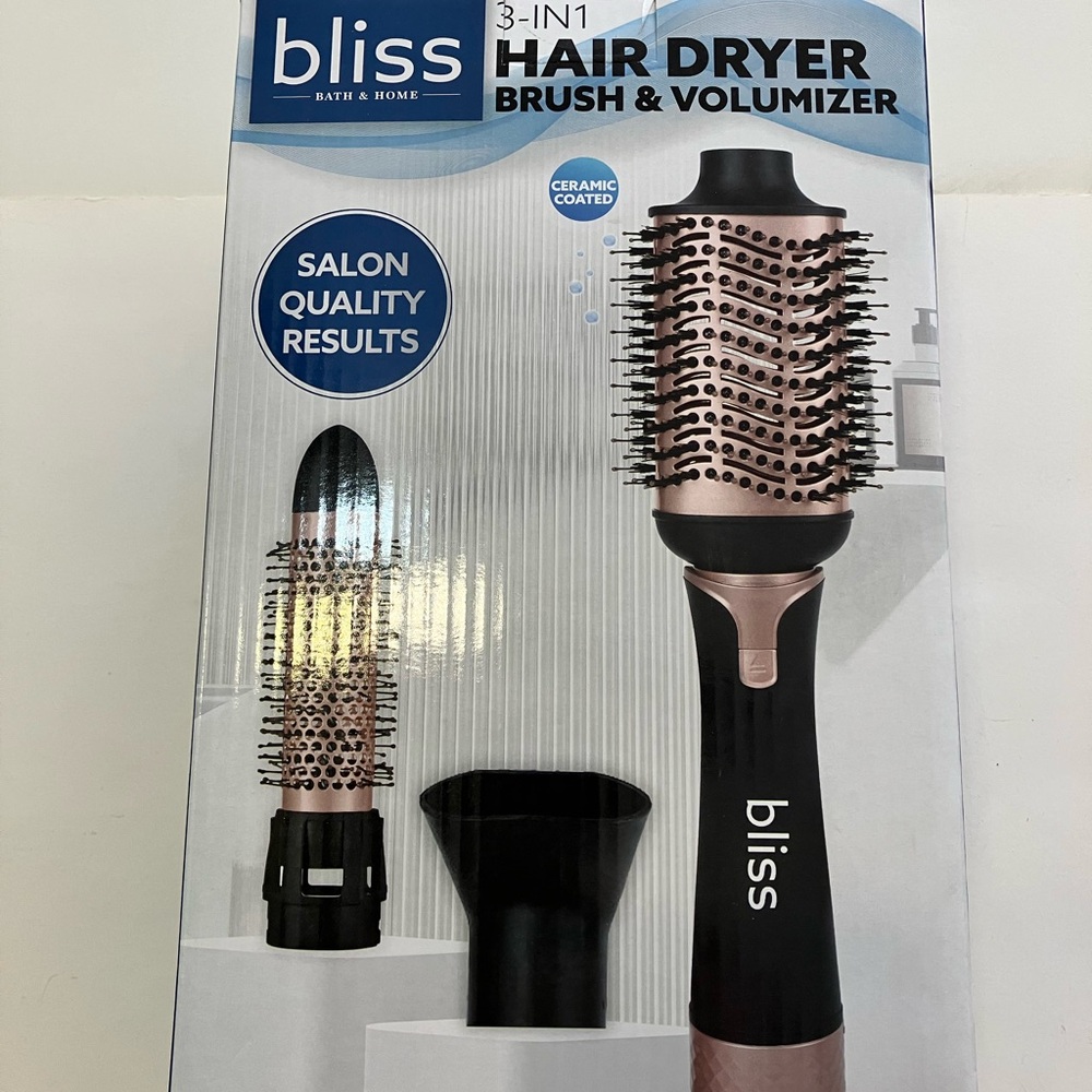 Bliss Hair Dryer Brush & Volumizer - Black and Gold